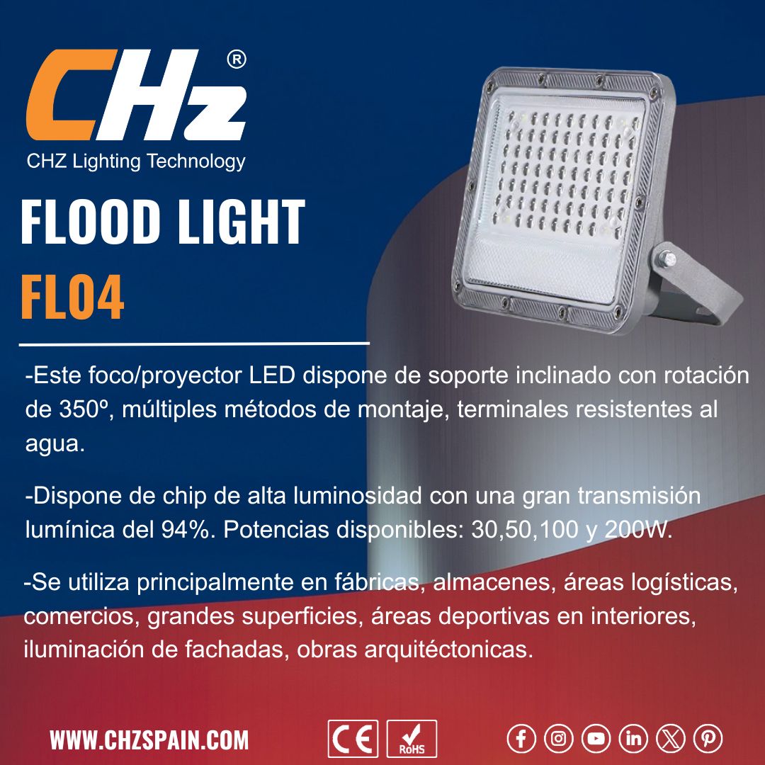 ChzSpain's tweet photo. #Proyectorled FL04: eficiencia, robustez y rendimiento para interior/exterior.
Alta eficiencia lumínica 
Aluminio ADC12 + IP65/IK08 
Óptica uniforme sin deslumbrar.
Ideal para fachadas, perímetros, zonas industriales y parkings.

 https://t.co/26QeoGYH9S

#focoled #ledlights https://t.co/cCSt3pm8o6