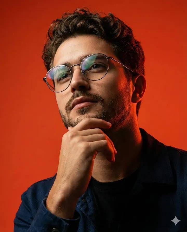 Cinematic Studio Portrait of an Intellectual Man