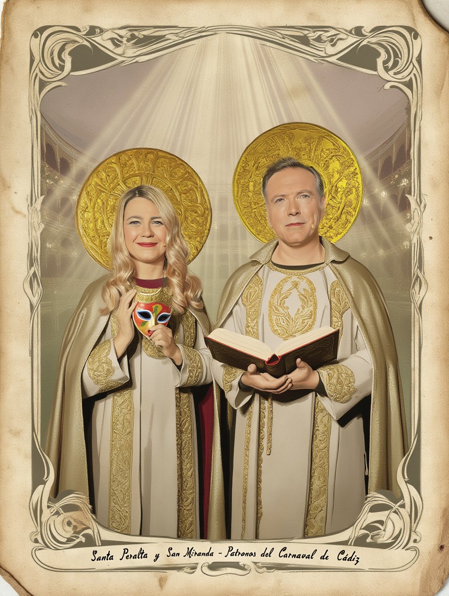 Comparte la imagen de Santa Peralta y San Miranda, Patrones de COAC para que tengas suerte en los examenes y no tengas que estudiar en los carnavales. 

#COAC2026 #COAC2026S1 #COAC2026S2

<a href="/OndaCadizTV/">Onda Cádiz</a>