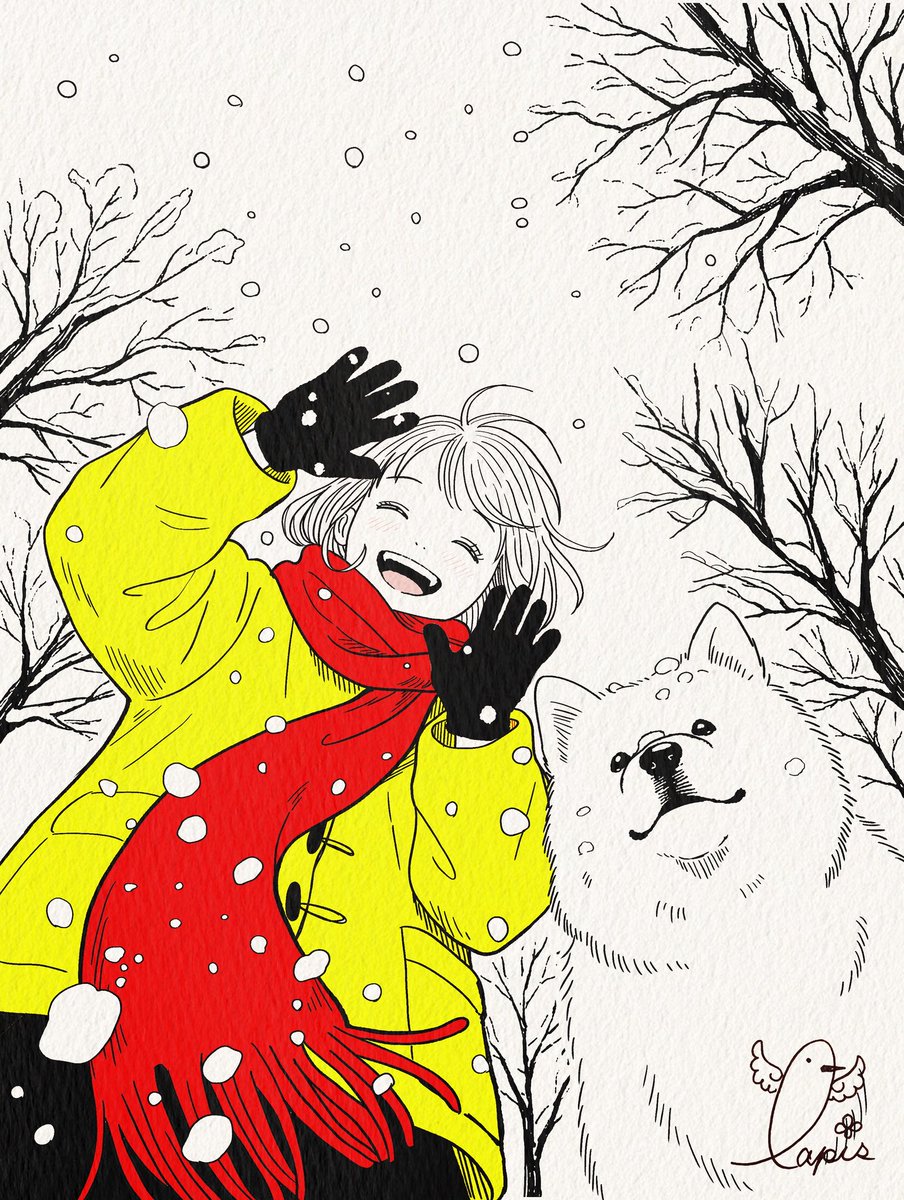 lapis_hyy's tweet image. .

　　　　　　雪好きな人、集合〜！❄️✨

.
#イラスト