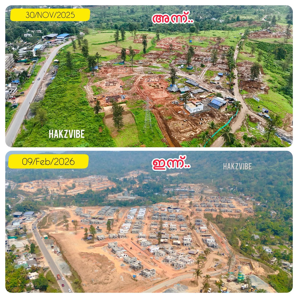 iamPishku's tweet image. നമ്മുടെ വയനാട് ടൗൺഷിപ്പിൽ മാസങ്ങൾ കൊണ്ട് ഉണ്ടായ മാറ്റങ്ങൾ.

 ആദ്യ ഘട്ടത്തിൽ 150+ വീടുകളാണ് കൈമാറാൻ ഒരുങ്ങുന്നത്. 

ദിവസേന 1500ൽ അധികം തൊഴിലാളികളെ വെച്ചാണ് ഊരാളുങ്കൽ സോസൈറ്റി നാല് മാസം കൊണ്ട് ഇത്രയും പണികൾ നടത്തിയിട്ടുള്ളത്. 

#Wayanad #Township #LDF