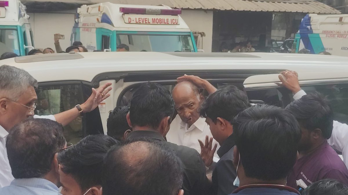 Sweta10t's tweet photo. Sharad Pawar hospitalized in pune due to severe Thorat infection. He is being evaluated at ruby after complaining of a persistent cough since this morning. doctors will first conduct a detailed medical examination to assess his condition.
#SharadPawar https://t.co/LEm45mVOJh