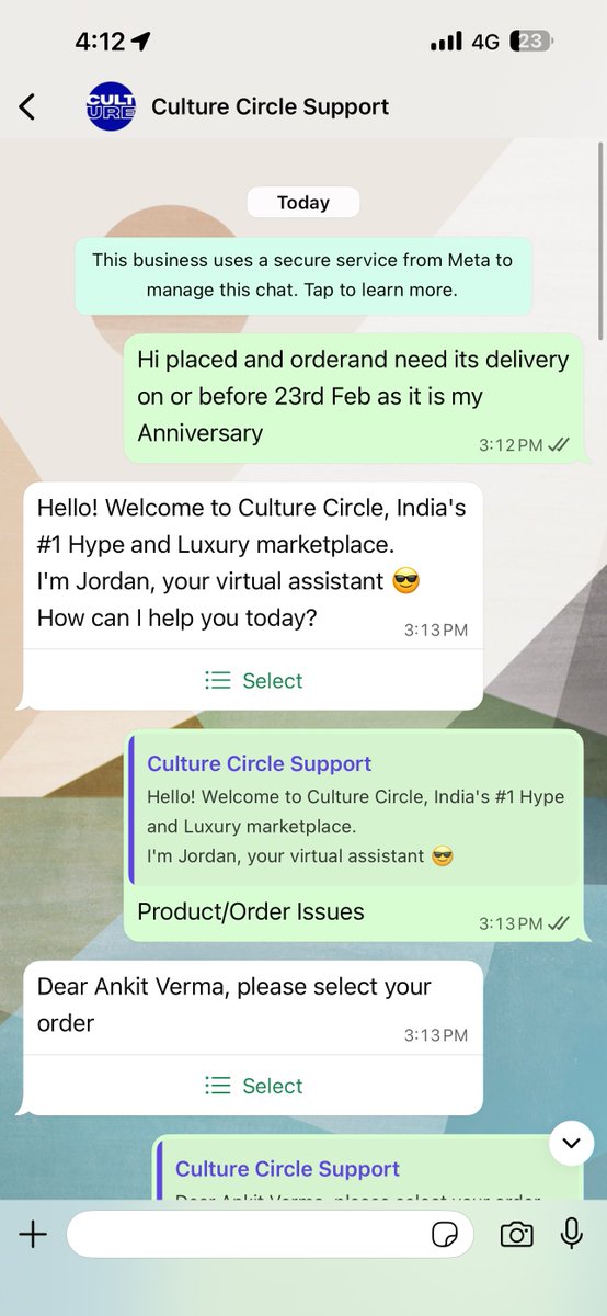 AnkitVerma03's tweet photo. @culturecircIe Your Customer team is very poor in response. Within 15 minutes of order placing I raised the delivery concern and with very poor response I asked to cancel the order within 1 hour of order. Suddenly I get the message seller has accepted &amp; cancelation not possible https://t.co/7V6ZcOu1OO