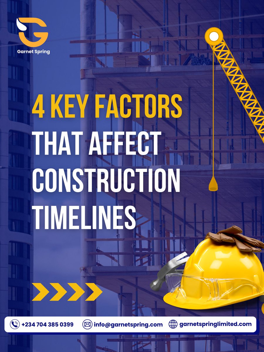 GarnetSpringltd's tweet photo. Here are four key factors that affect construction timelines. Number 4 is definitely one to note 👇🏽 https://t.co/03anijxT3A