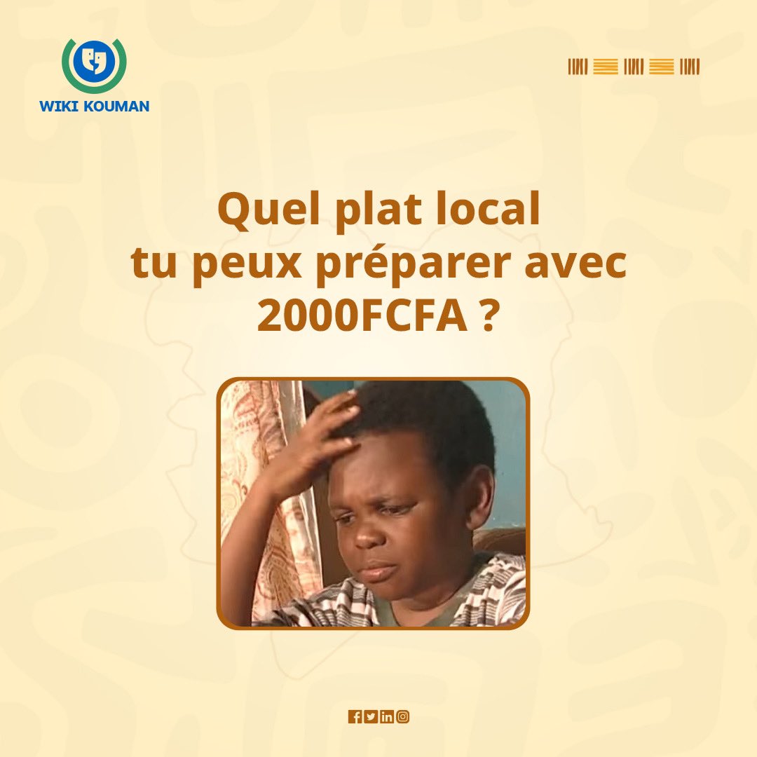 WikiKouman's tweet photo. Quel plat local tu peux préparer avec 2,000FCFA ?

Quand tu sais préparer, t’as pas besoin de beaucoup d’argent 😌

Ps: Sauce graine et foutou 

#culture #Wikikouman #cotedivoire #tourisme https://t.co/jlhH8RLWut