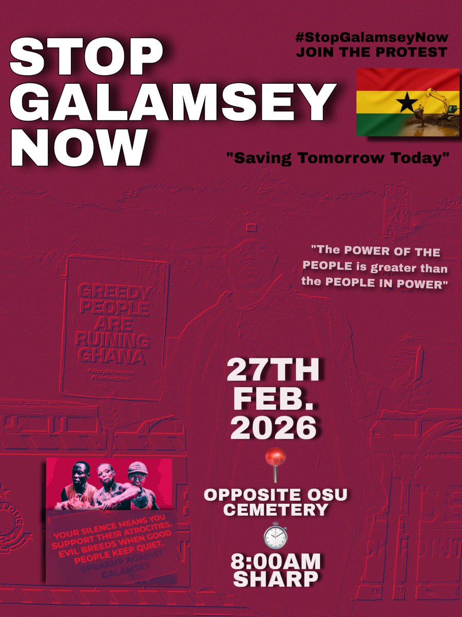 Verbaltrans's tweet image. Ishowspeed in Ghana, EVERYONE ACTIVE
Zambia - Ghana FUGU war, ALL ACTIVE

#StopGalamseyNow 😳41.9% ACTIVE

Let’s not do this to ourselves o
The fight against illegal mining shouldn’t be politicized. Not all! You all MUST join in to help liberate our water bodies from GALAMSLAVERY
