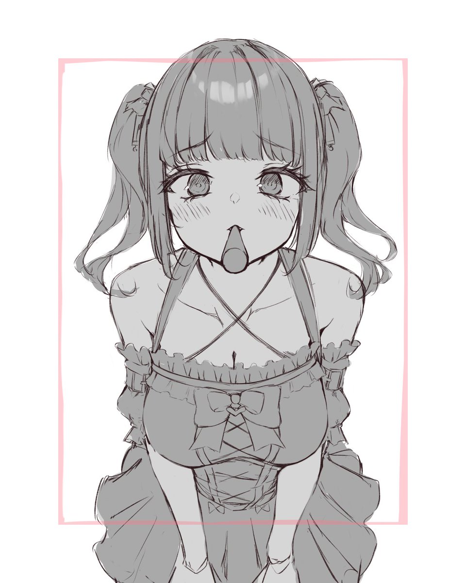 手癖で体を描く
→公式絵を見る
→胸が大きいかも…？
→まぁいっか☺️

……をほぼ毎回やってる