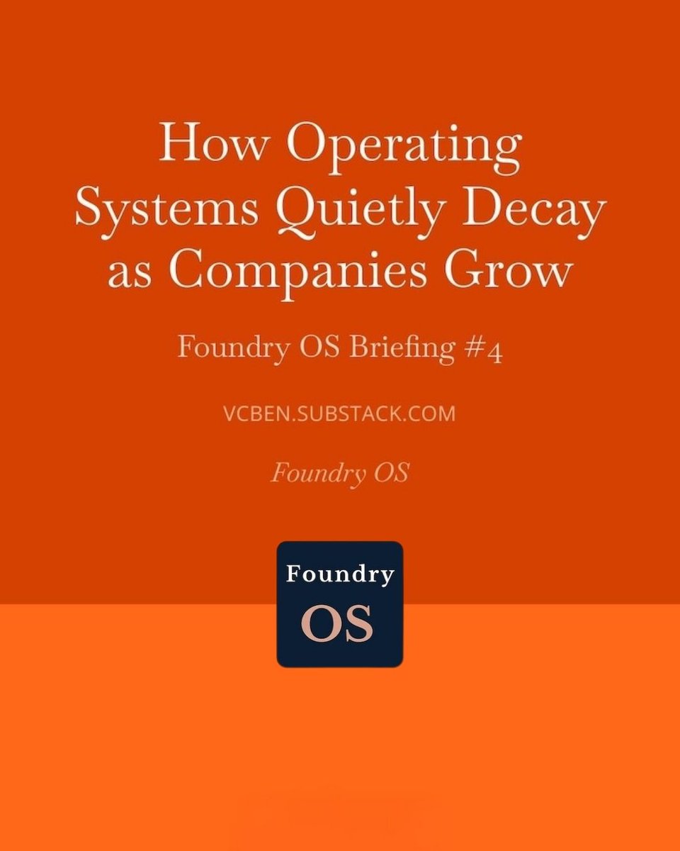 ben_botes's tweet photo. How Operating Systems Quietly Decay as Companies Grow. Foundry OS Briefing #4

https://t.co/pqKgiUJXOj https://t.co/ldf7RwcePr
