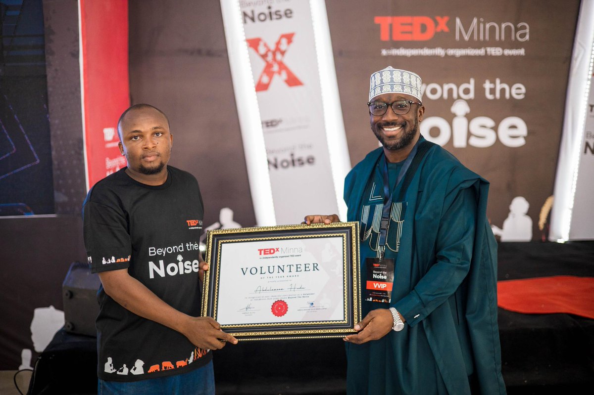 TEDxMinna's tweet photo. Every seamless moment at TEDxMinna is powered by volunteers who choose service over convenience and excellence over ease. Today, we celebrate one remarkable individual.

This award recognizes a volunteer whose dedication was evident in every detail—through unwavering reliability, https://t.co/lDutkklKEV