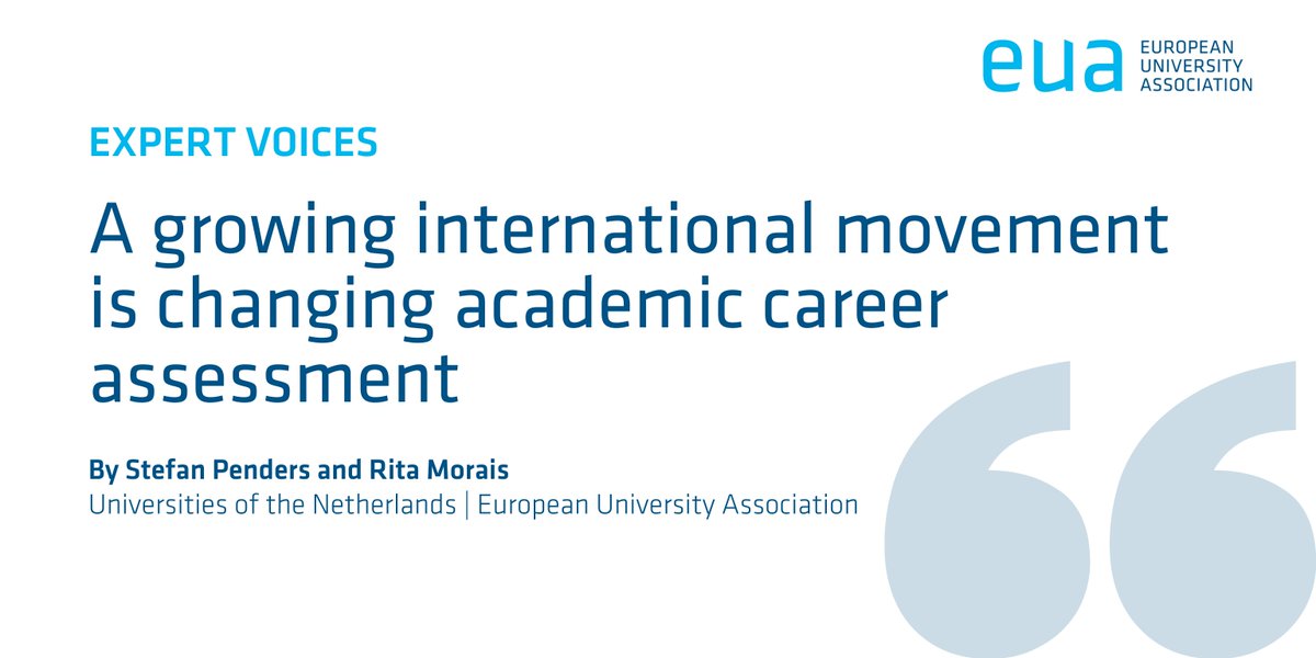 euatweets's tweet image. Stefan Penders and Rita Morais explain the origins of the current diverse range of initiatives, like @CoARAssessment, to tackle the publish-or-perish rat race and the renewed push to improve how careers in academia are assessed: bit.ly/41r4vJv

#EUAExpertVoices