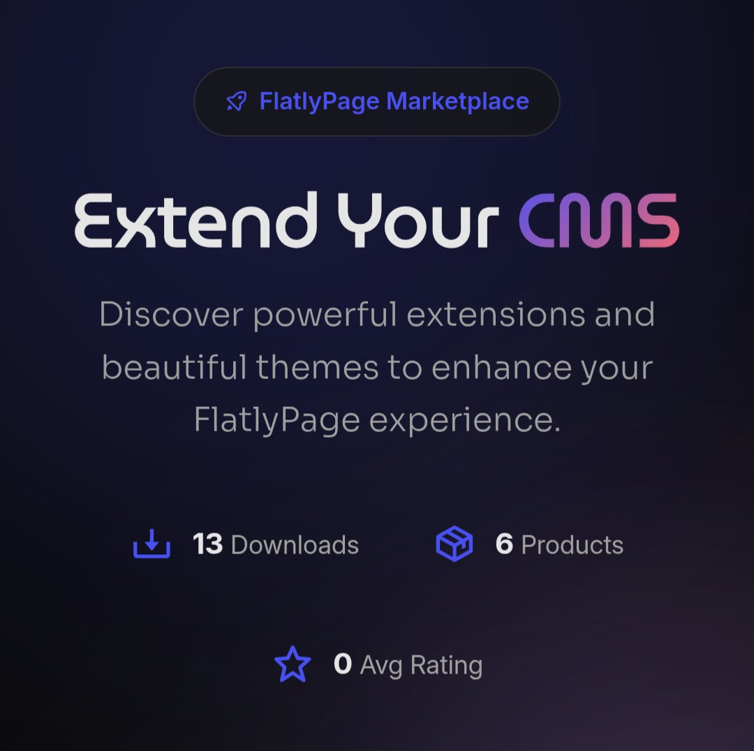 flatlypage's tweet photo. 📢 FlatlyPage Marketplace update!
Extensions must now specify a minimum Core Engine version.
This helps fork users check compatibility, and lets fork authors define their own Core Engine versions.
If you maintain a fork — you can now register your Core Engine and mark compatible. https://t.co/7Rh2qlU72r