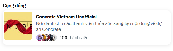 Chúc mừng cộng đồng Concrete chúng ta đã chính thức chạm mốc 100 thành viên. Đây không chỉ là con số, mà là minh chứng cho sự kết nối, niềm tin và tinh thần đồng hành của những con người cùng chung tầm nhìn. Phía trước vẫn còn một chặng đường dài, nhưng