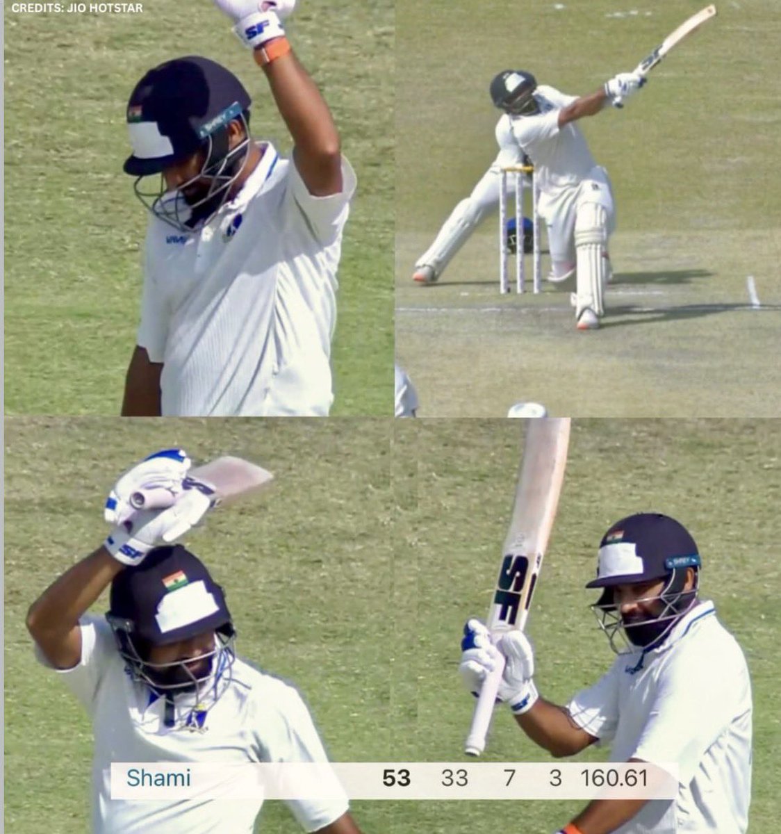 VivekGoyal_0011's tweet photo. 53 runs off 33 balls by Mohammad Shami — pure power from the tail 💥
#MohammadShami #Shami #Cricket #TeamIndia #TestCricket #BattingSurprise #MatchChanger #CricketLovers #IndianCricket @MdShami11 https://t.co/eo6uibDiKk