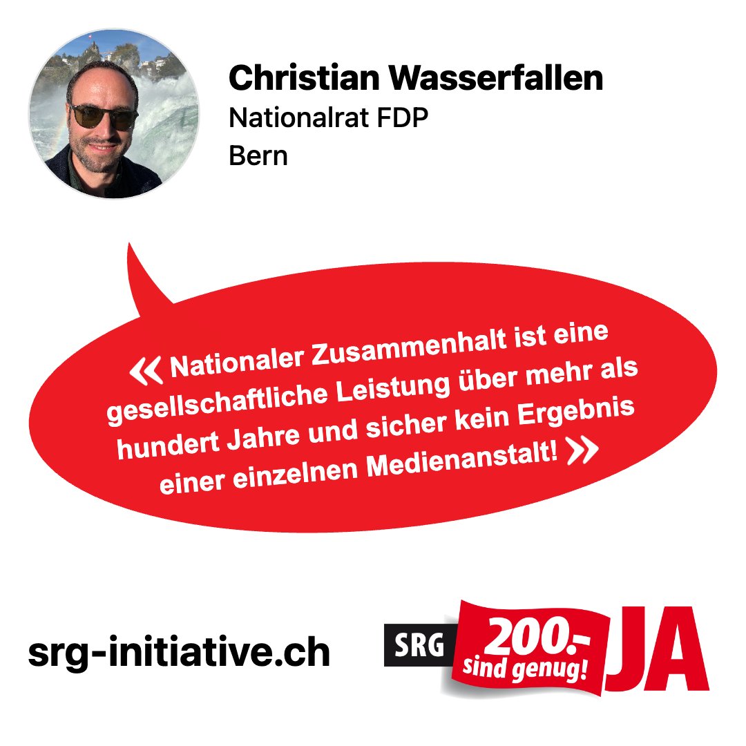 3 Argumente warum ich JA stimme zur #SRG-Initiative!
1️⃣ Über eine 1 Mrd. CHF für #ServicePublic reichen! 💵
2️⃣ Nationaler #Zusammenhalt ist eine gesellschaftliche Leistung!🇨🇭💪
3️⃣ 70% der Journalisten der SRG sind links, das ist nicht ausgewogen und braucht #Ausgleich! ⚖️
#abst26