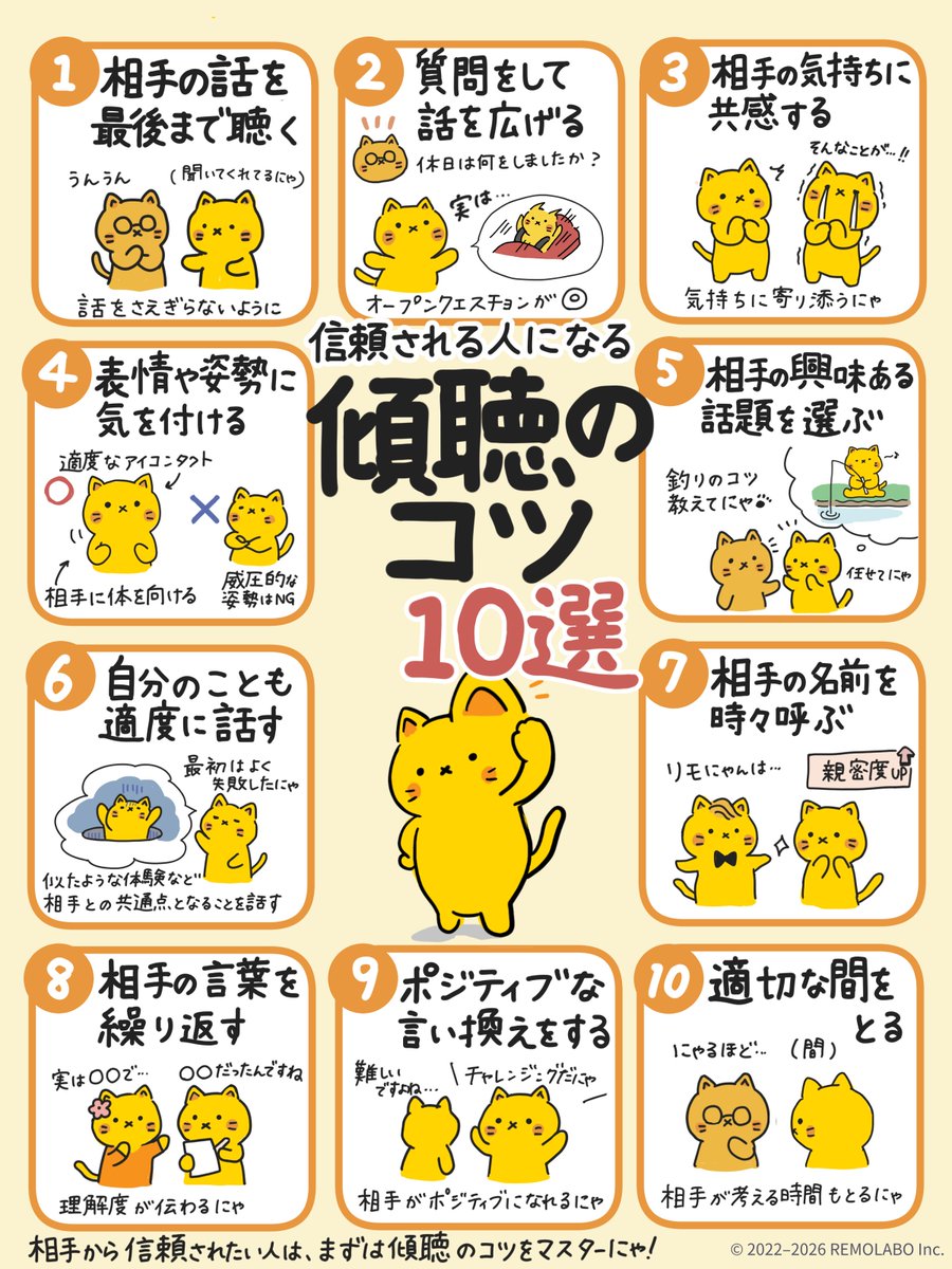 相手の話、最後まで聞けてるかにゃ？ つい途中で口を挟んでしまう人は