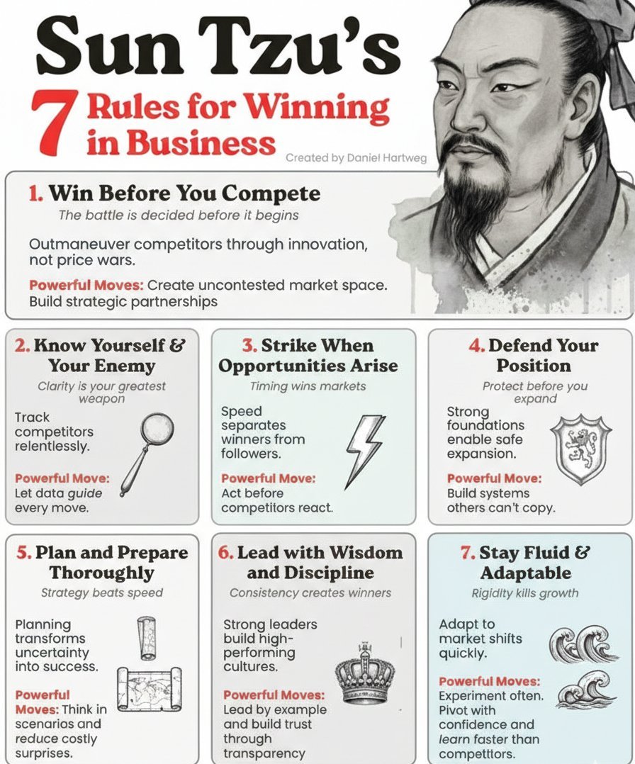 Abrar363478's tweet photo. "Sun Tzu's -7 Rules for winning in Business" https://t.co/9d0bUt0RDR