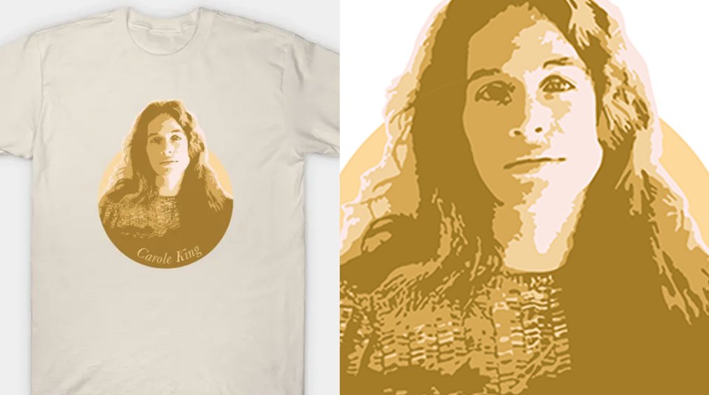 productxart's tweet photo. Carole King 
TEEPUBLIC: https://t.co/PQKnAEz0jI 

#caroleking #carolking #tapestry #gerrygoffin #goffinking https://t.co/qoEovdHKJY