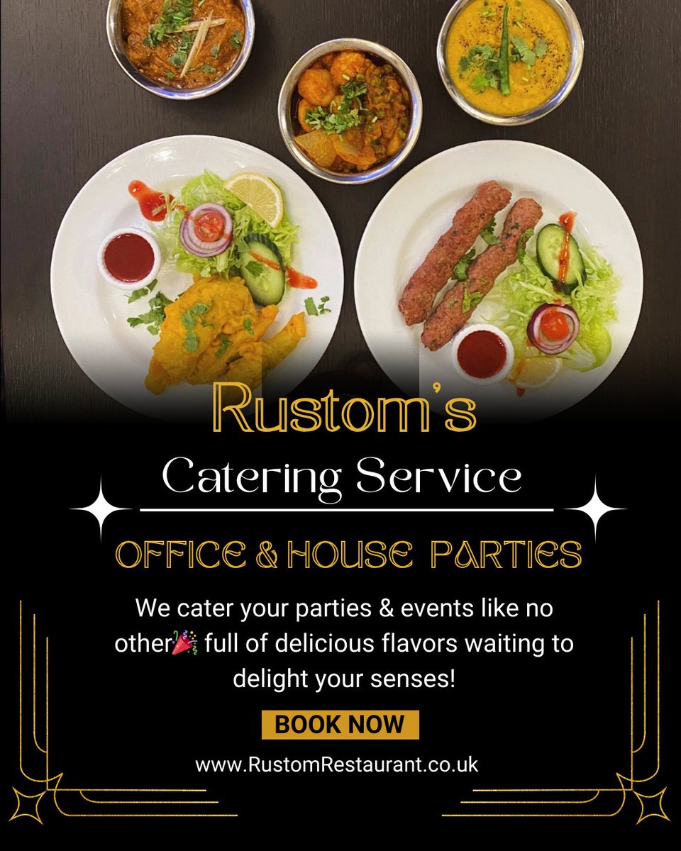 RustomRestaura1's tweet photo. @rustomrestaurant takes your events &amp; parties to the next level 🎊
We provide the best catering service for the larger groups based in Edinburgh 🎉

Book Now: https://t.co/KVZLolFYQQ 
☎️0131 337 7920 

#catering #indiancuisine #pakistani #authentic #Indianfood https://t.co/OOzKBUHI1K