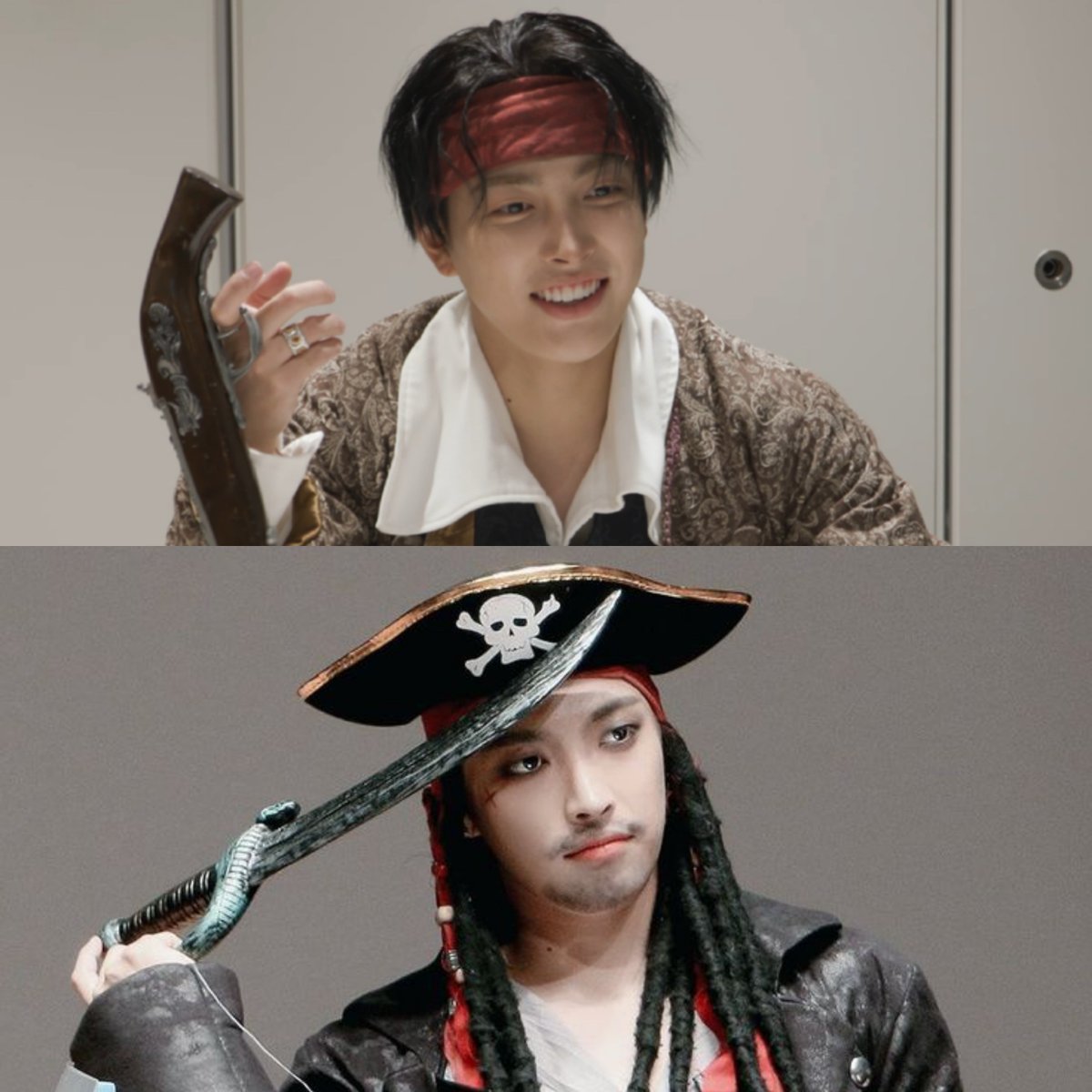 _skiee_'s tweet image. 🐿: as a long time pirates of the caribbean fan, i really feel like i put in the work for this
​🐇: i’m a bit disappointed you didn’t put on a beard though

ok so what am i supposed to do with the information that seonghwa prefers pirate hongjoong with a beard now??!?🤓