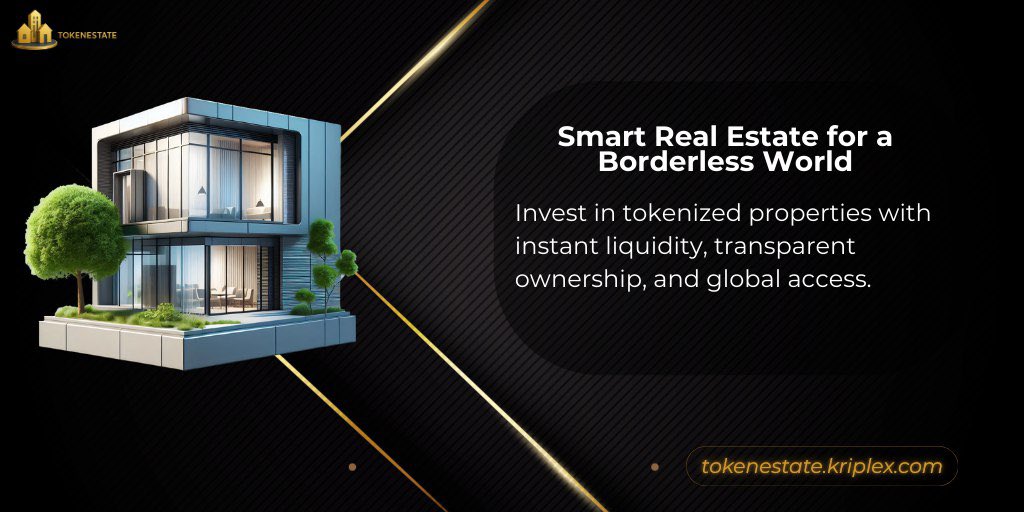 KriplexPay's tweet photo. 🏛️ Smart Real Estate for a Borderless World

Real estate is evolving and TokenEstate is leading the transformation.

With tokenized property investments, you can access global opportunities through a secure blockchain-powered ecosystem.

✅ Instant liquidity
✅ Transparent ownership
✅ Borderless investment access
✅ Secure digital asset infrastructure

The future of real estate is here.
Explore now: https://t.co/53IroKlY1c

#TokenEstate #Kriplex #RealEstateTokenization #Blockchain #Web3 #TokenizedAssets #DigitalOwnership #CryptoInvesting #RealEstateInvestment #DeFi #RWA