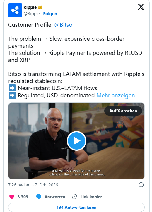 der_rentner_yt's tweet photo. 🌎 Ripple & Bitso revolutionieren Zahlungen!

Neue Fallstudie zeigt: Bitso nutzt RLUSD & XRP für grenzüberschreitende Zahlungen zwischen USA und Lateinamerika 💸🪙

Das bedeutet nahezu sofortige & günstige Transfers, ohne dass Unternehmen große Kapitalpuffer brauchen ⚡💰

Vergleich: Traditionelle Überweisungen via SWIFT dauern oft Tage und kosten hohe Gebühren 🕒💸

Mit RLUSD-Brückenliquidität & XRP-Transaktionen läuft alles schnell, kosteneffizient & regulatorisch sicher ✅🌐