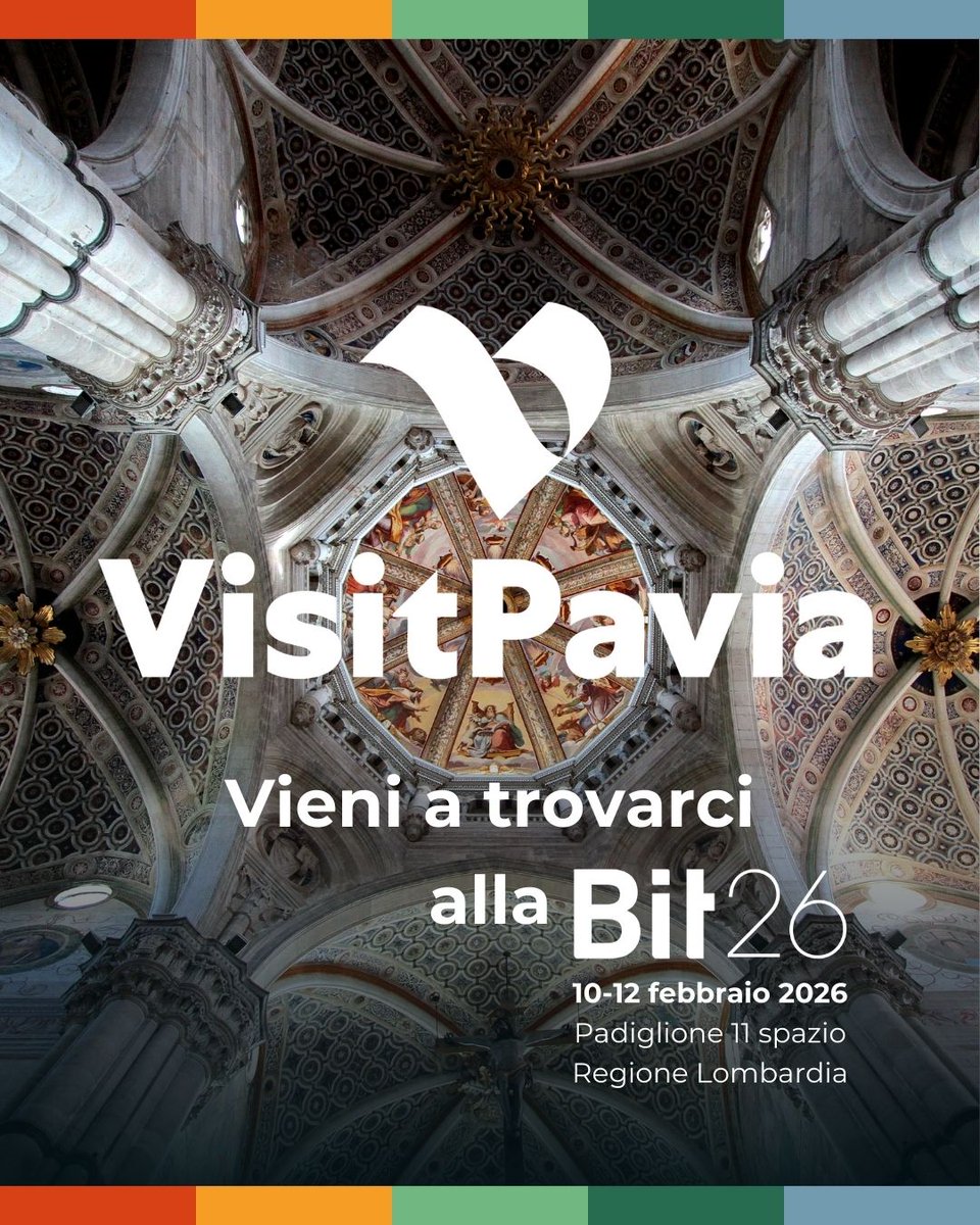 Vi aspettiamo dal 10 al 12 febbraio alla #BIT2026!
Passa a trovarci per conoscere itinerari, esperienze e idee di viaggio tra colline, fiumi, una ricca biodiversità e molto altro in #provinciadipavia
<a href="/bitmilano/">BIT</a> 2026  Fiera Milano Rho
Padiglione 11 Regione Lombardia! <a href="/inLOMBARDIA/">inLOMBARDIA</a>