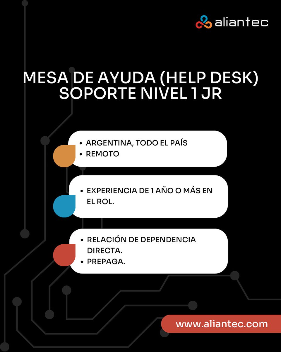 ¿Tenés experiencia en soporte técnico y querés trabajar 100% remoto? Una empresa tech de la Patagonia busca Help Desk Jr para atender incidencias y acompañar a +100.000 usuarios. ¡Postulate y crecé en el mundo IT! 💻🌎🛠 #helpdesk #remoto #itjobs
ViiAfZ.short.gy/TmlNy6