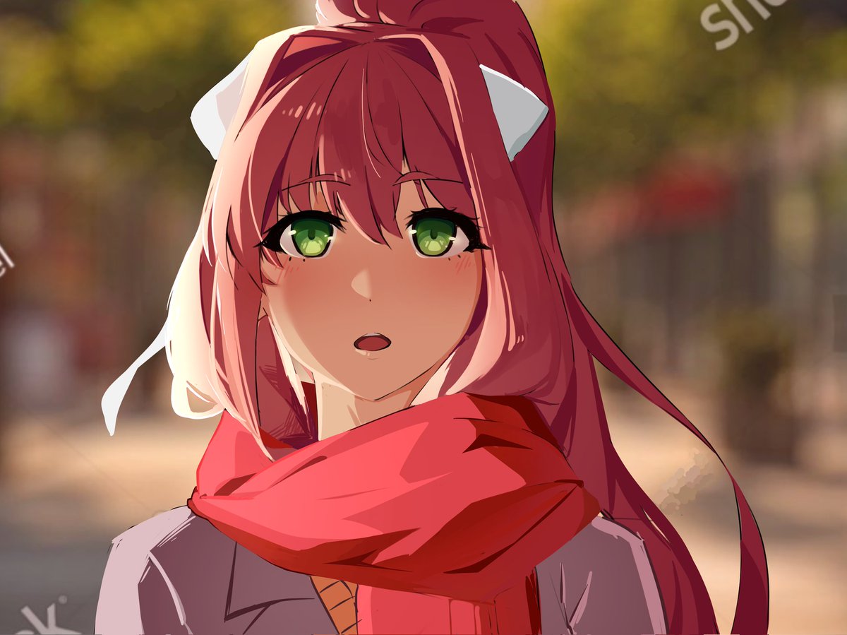 EvaporatedRain's tweet photo. did Monika on a whim. 

dont  worry guys i paid for the background image TRUST https://t.co/P3A3SsQHEW