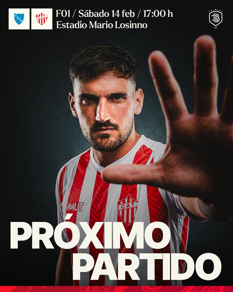 ClubTalleresOk's tweet photo. ¡𝗘𝗦𝗧𝗘 𝗦𝗔𝗕𝗔𝗗𝗢, 𝗝𝗨𝗘𝗚𝗔 𝗧𝗔𝗟𝗟𝗘𝗥𝗘𝗦! 💪⚽️

Primera B
Fecha 1
🗓️ Sábado 14-2
⏱️ 17:00 hs
🏟 Estadio Mario Losinno

Talleres visita a Def. Unidos (Zárate)

¡Vamos rojo! 🇦🇹

 #SoyTalleres 🇦🇹 https://t.co/b8SKjv4Ajr