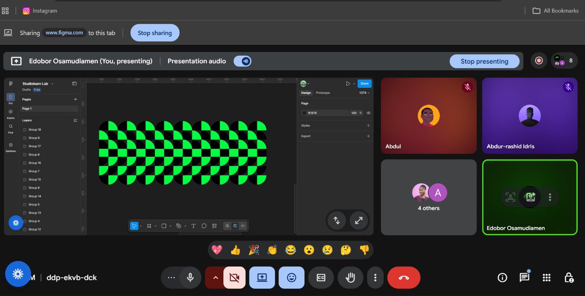 StudioLearnOrg's tweet photo. And week one was a success! 🤩🤩

Starting off with Figma illustration basics but make it patterns ✨ https://t.co/9BF5pJK9GG