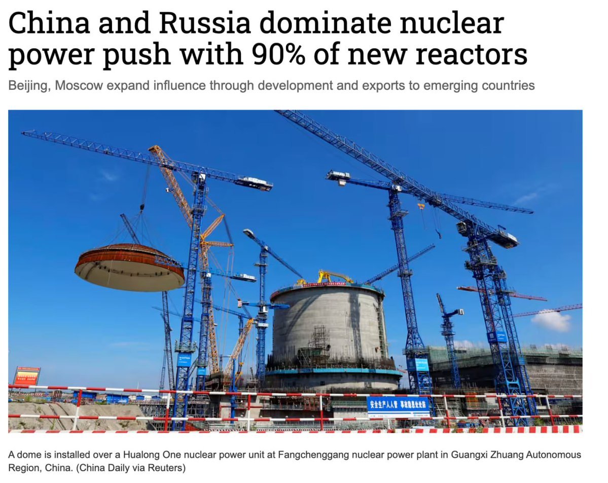 🙄 La Russie et la Chine dominent désormais l'export mondial de centrales nucléaires !

Et pourtant...

La France a une expertise nucléaire reconnue mondialement.

Ce n'est pas seulement un enjeu énergétique. 

C'est un enjeu de souveraineté industrielle et de crédibilité