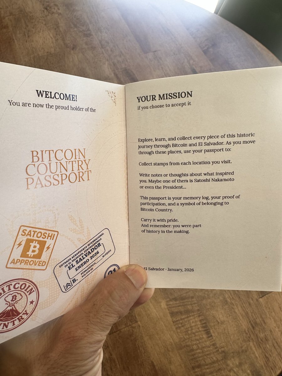 🇸🇻 EL SALVADOR IS NOW GIVING BITCOIN PASSPORTS TO TOURISTS VISITING THE COUNTRY! 

EL SALVADOR CONTINUES LEADING THE WORLD IN BTC ADOPTION!

BITCOIN NATION GOING ALL IN!
