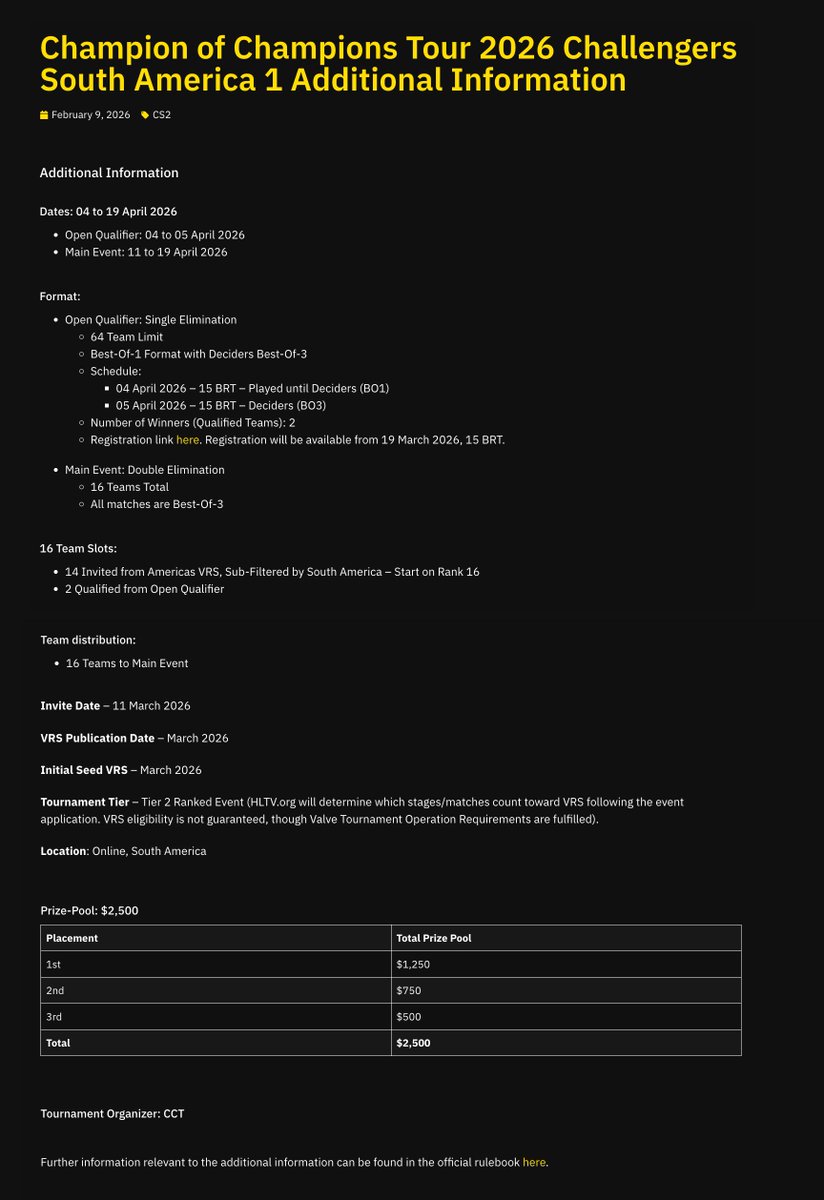 Champion of Champions Tour Origins tweet media