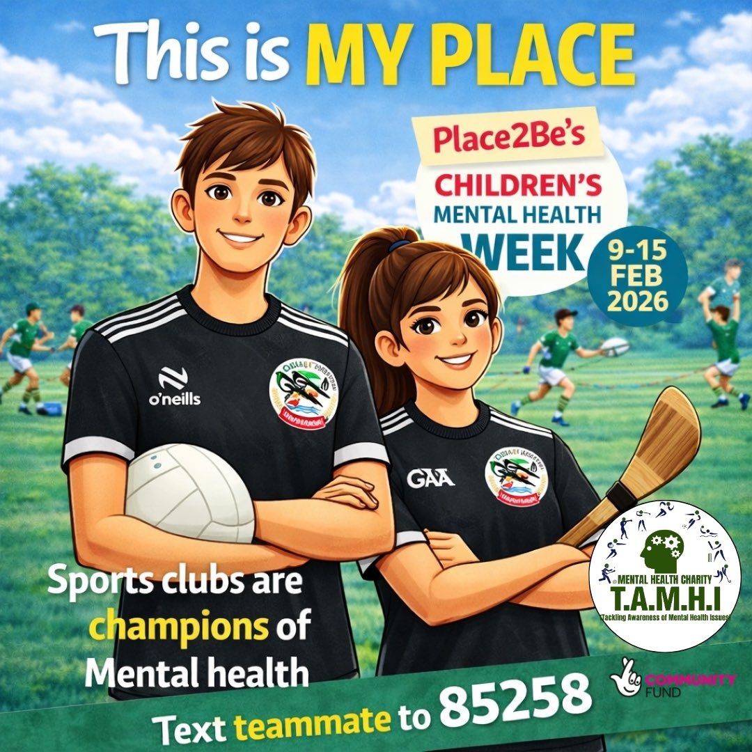 KilcooGAC's tweet photo. Tackling Awareness of Mental Health Issue
This week, from 9th to 15th February, is Children Mental Health Week 2026. We aim to continue to provide a safe space for all our children at training and games
#TAMHI #MySpace https://t.co/eaGi884pb3