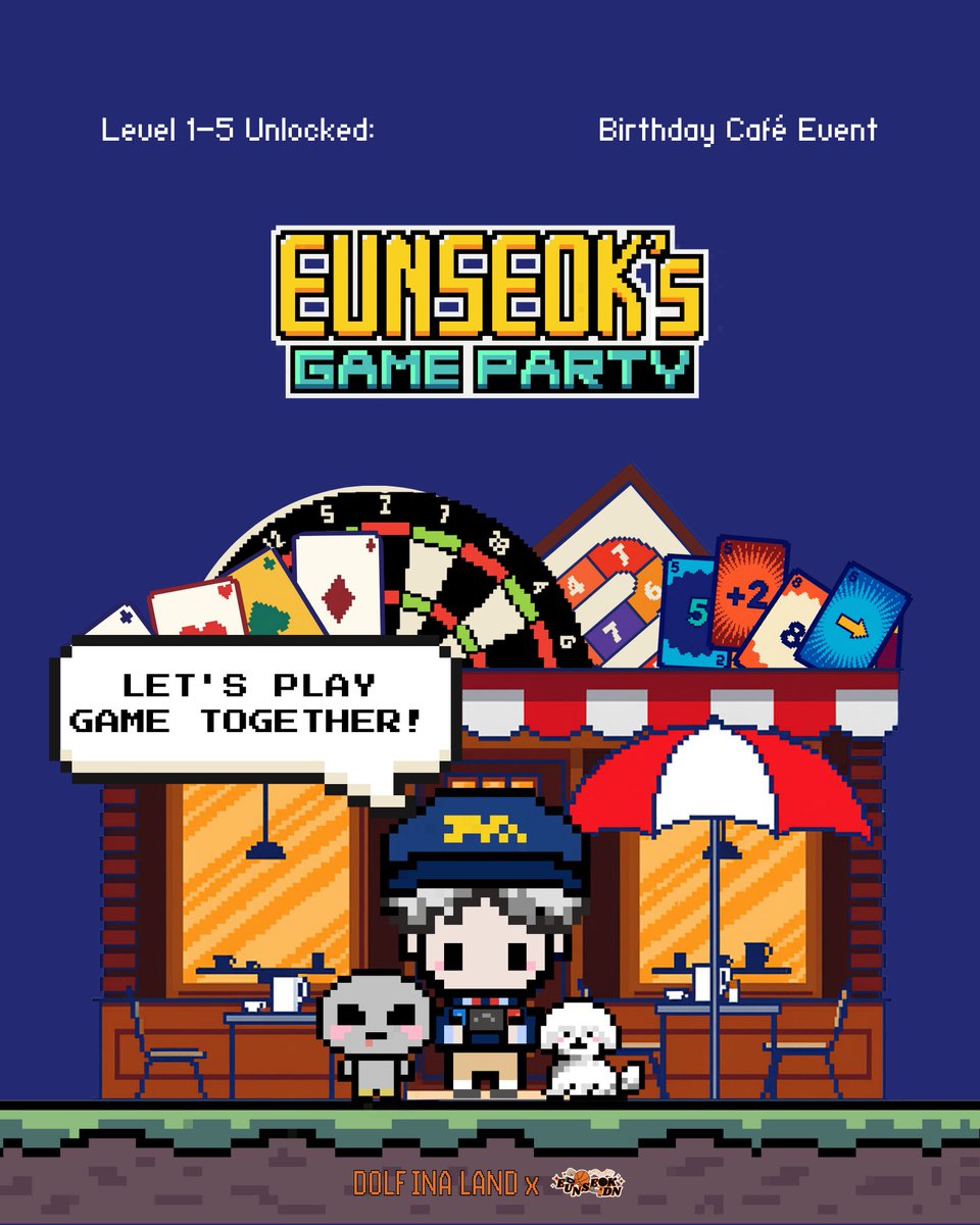 dolfinaland's tweet photo. 🎮 EUNSEOK’S GAME PARTY
─⋆⋅LEVEL 1-5 UNLOCKED - Birthday Cafe Event

Join us in one party room to celebrate Song Eunseok’s Birthday 🎮🎂

🗓 Sunday, 15 Feb 2026 | 12.00 WIB
📍Papan Hobbies Cafe
🕹https://t.co/C7fucspCKv

#EUNSEOK #은석 #EUNSEOKGAMEPARTY #EUNSEOK25THBIRTHDAY https://t.co/XZe2FJQoYV