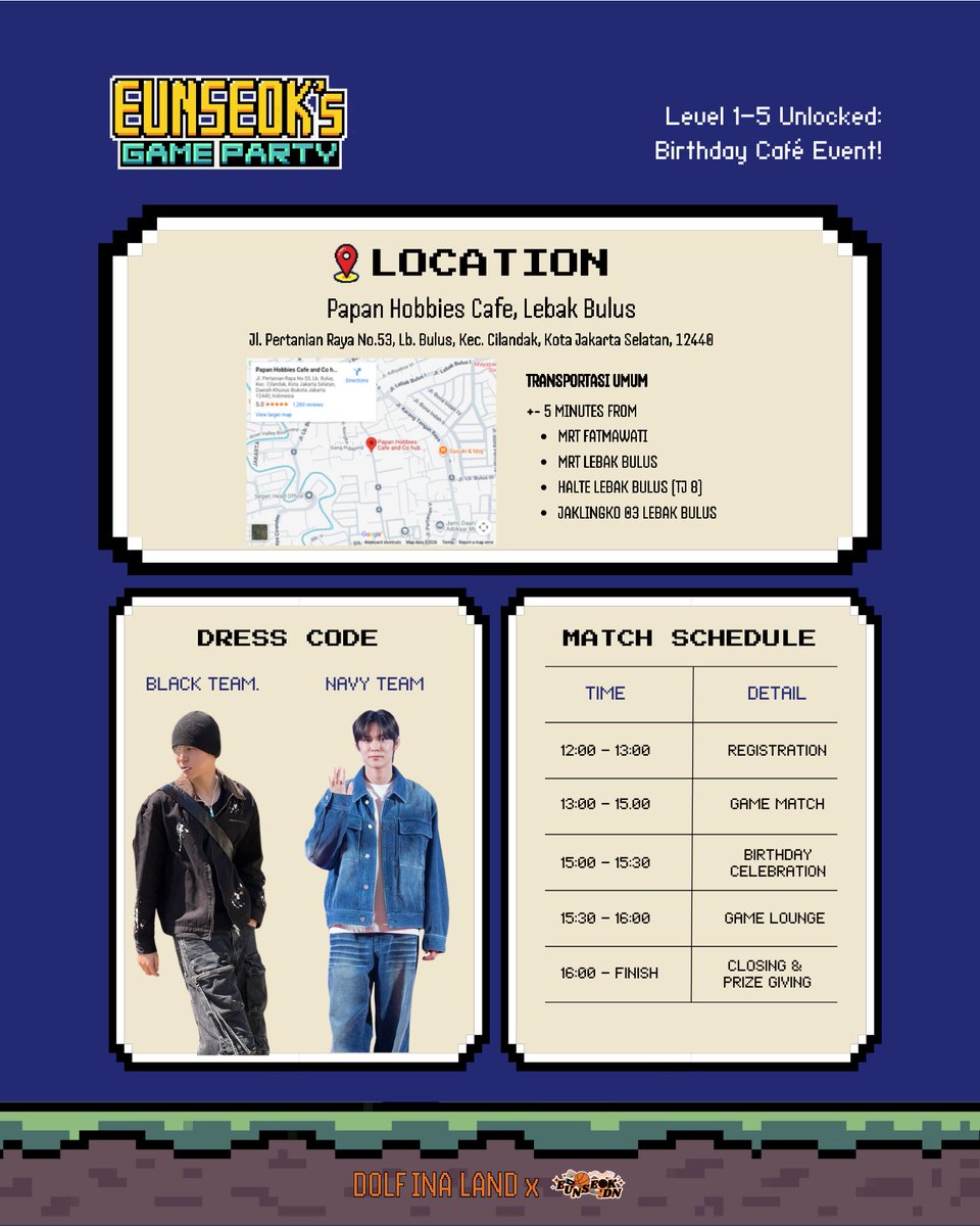 dolfinaland's tweet photo. 🎮 EUNSEOK’S GAME PARTY
─⋆⋅LEVEL 1-5 UNLOCKED - Birthday Cafe Event

Join us in one party room to celebrate Song Eunseok’s Birthday 🎮🎂

🗓 Sunday, 15 Feb 2026 | 12.00 WIB
📍Papan Hobbies Cafe
🕹https://t.co/C7fucspCKv

#EUNSEOK #은석 #EUNSEOKGAMEPARTY #EUNSEOK25THBIRTHDAY https://t.co/XZe2FJQoYV