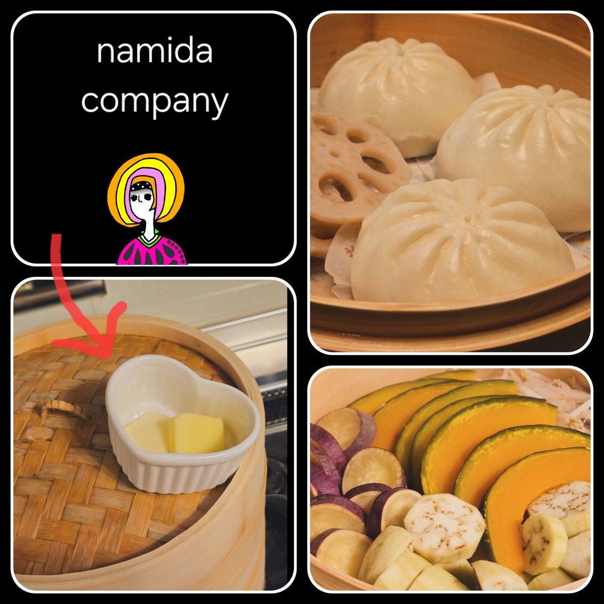 蒸篭（ｾｲﾛ）の上級者💮ふたの上に載せる発想は全くなかった♨️🧈