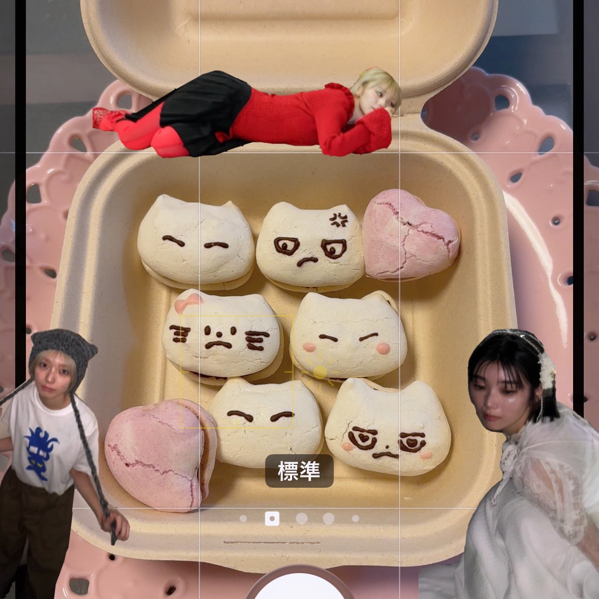 ふじにゃんマカロン꒷꒦💗 いろいろ失敗してるけどお絵描きだけは