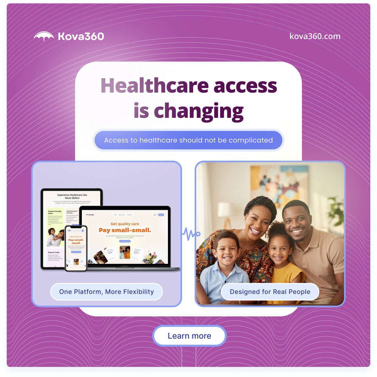 _kova360's tweet photo. Why are we still treating health insurance like a luxury? 🧐

Healthcare access in 2026 should be as easy as buying airtime. No long stories. No complicated forms. Just one platform that works for "real people."

Check us out: https://t.co/69nOVjnEtj

#Kova360 #HealthTech https://t.co/5lVtKcJbTM