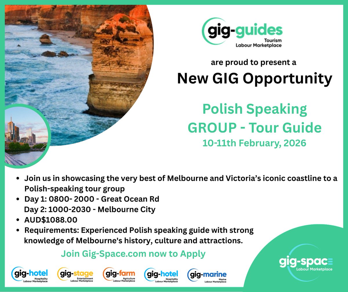 GigSpaceCom's tweet photo. When Markets Are Red, Real Businesses Still Execute

While the crypto market chops sideways, Web2 doesn’t stop. And neither do we.

This week we secured a new client who threw us a curveball:

Polish-speaking tour guide needed in Melbourne in 3 days.

That’s rare.
But real marketplaces are built for real problems.
✔️ Job created
✔️ Guide sourced
✔️ Invoice issued
✔️ Work delivered

This is exactly why $GIG exists.
Not hype. Not promises.

Real utility powering real business.
Web3 prices move.
Web2 keeps executing.
The strongest projects are building quietly in both.

Still cooking. Still connecting. Still shipping.
Shawn Buttling
CEO / Co-Founder, Gig-Space

#GIG #Web2MeetsWeb3 #RealUtility #GigEconomy #BuildThroughTheBear