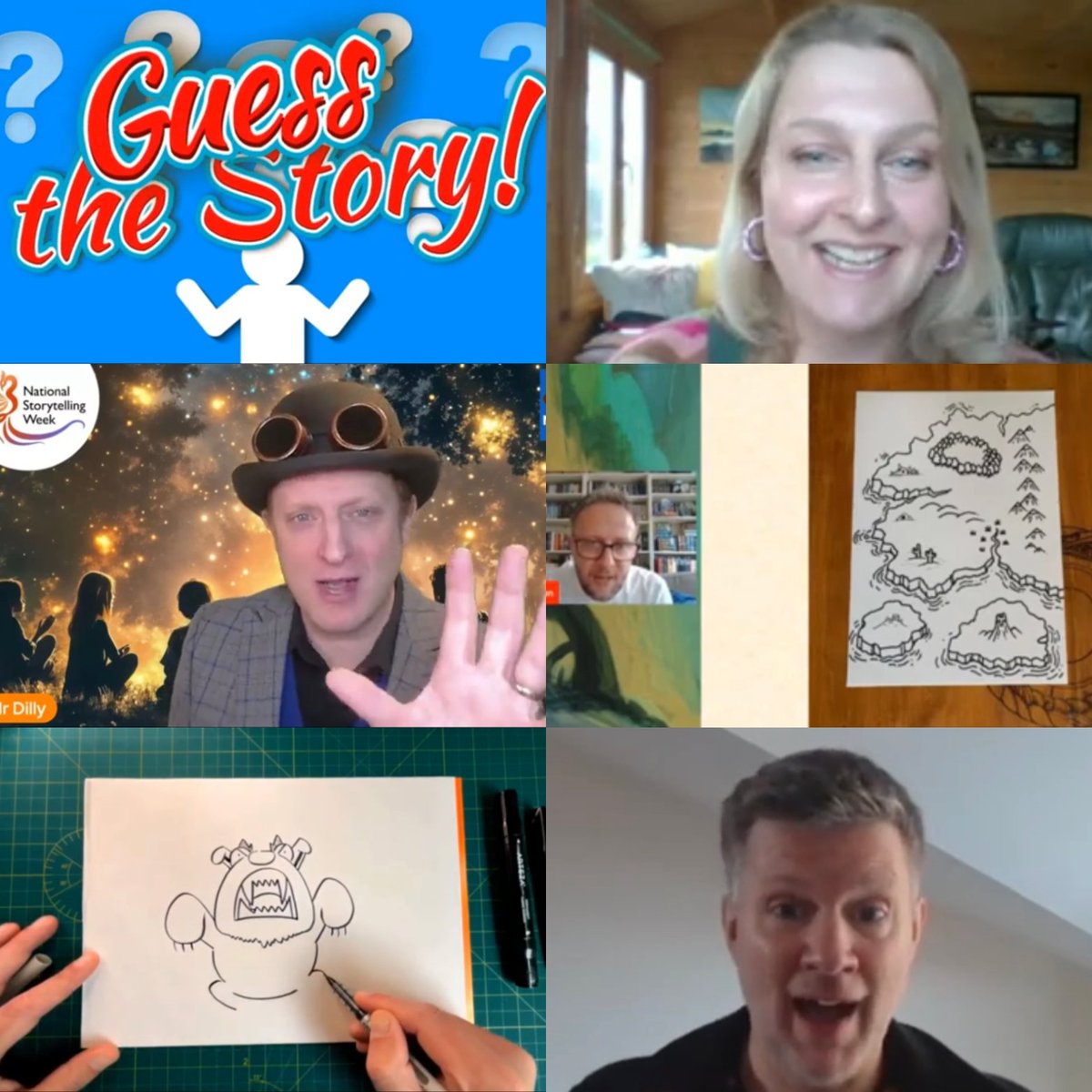 mrdillypresents's tweet image. Lots of story magic on Mr Dilly Meets last week ✨ For #NationalStorytellingWeek we explored ‘Speaking #Stories Into Darkness’ +@thelucystrange + Tom Moorhouse -creative #writing tips, Guess the #Story fun, drawalong &amp;amp; world-building
👉FREE replay tinyurl.com/4bz2x5cd #schools