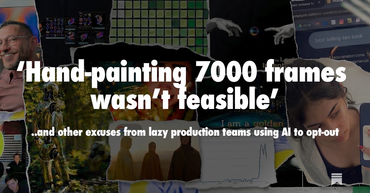 S26E03 - 'Hand-painting 7,000 frames wasn't feasible'

READ:
open.substack.com/pub/toolstools…

AI Hustlerati. Compounding value of experience. Molting Openclaw. GEO wants The Best. Nothing left to cook. Retake retakes.

#ToolsToolsTools #AIProduction #CreativeAI #AIAdvertising