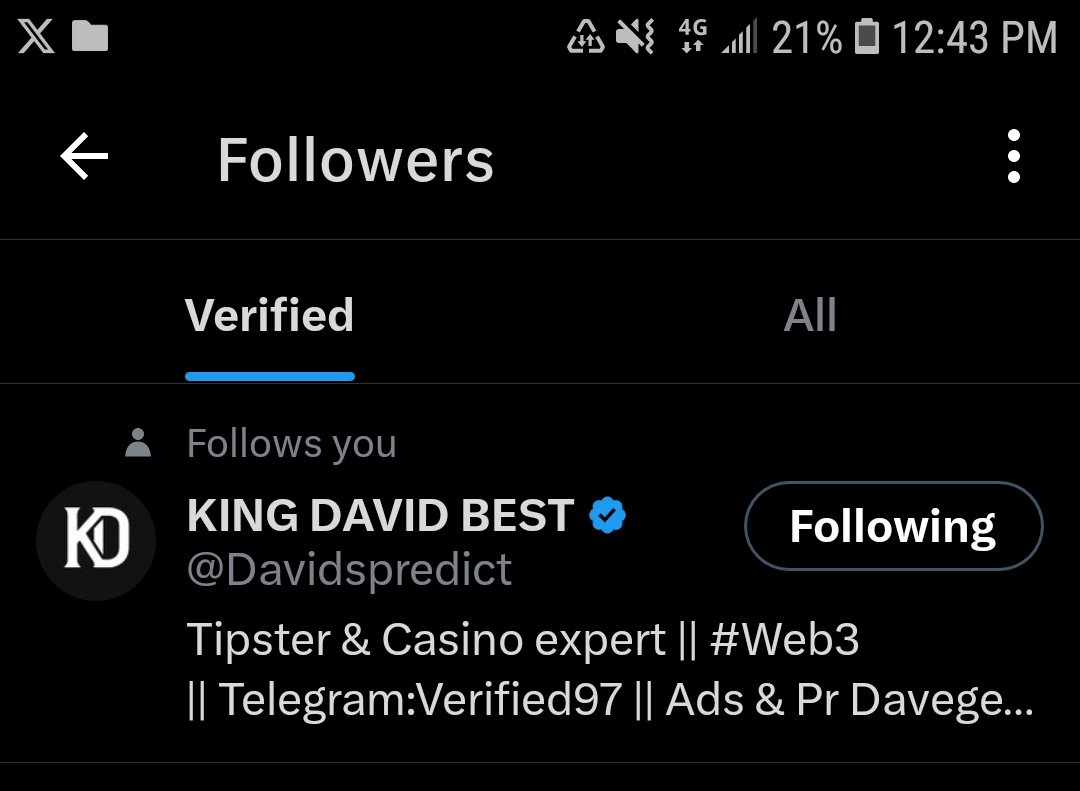 BMk_Latest's tweet photo. @Davidspredict just followed me back fam😎 https://t.co/RRHqPXZb6w