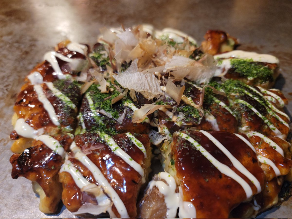 貝柱とお好み焼き食べたー☺️