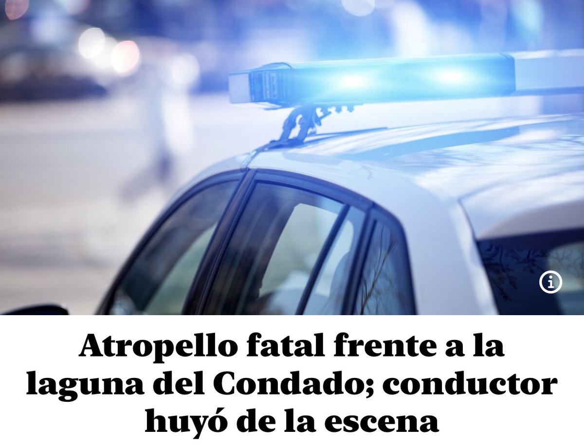 Un peatón de unos 55 años murió atropellado por un vehículo que se dio a la fuga en la madrugada de hoy en la avenida Baldorioty de Castro, frente a la laguna del Condado, en Santurce.  Agentes de la División de Homicidios de San Juan fueron alertados alrededor de las 2:15 a.m.