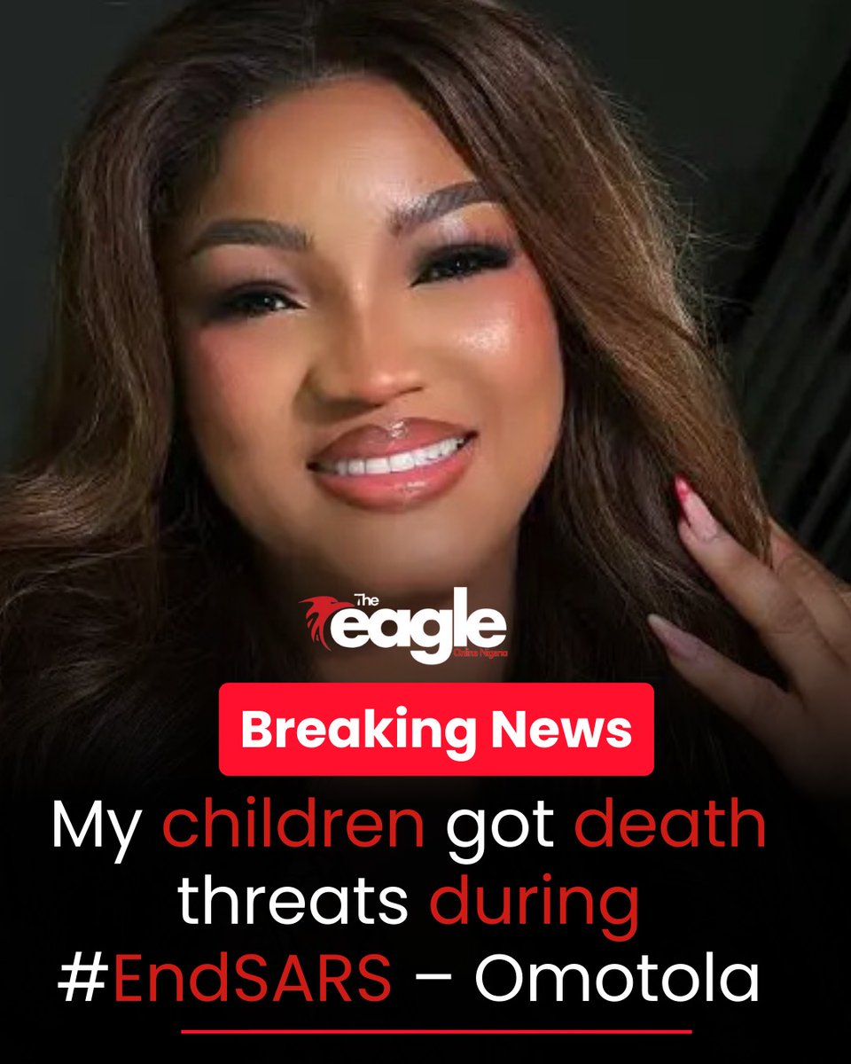 DEagleOnline's tweet photo. My children got death threats during #EndSARS – Omotola

#OmotolaJalade
 #EndSARS
 #NigeriaProtests
 #CelebrityNews 
#HumanRights #NaijaNews #BreakingNews https://t.co/e9OVTOwUCa