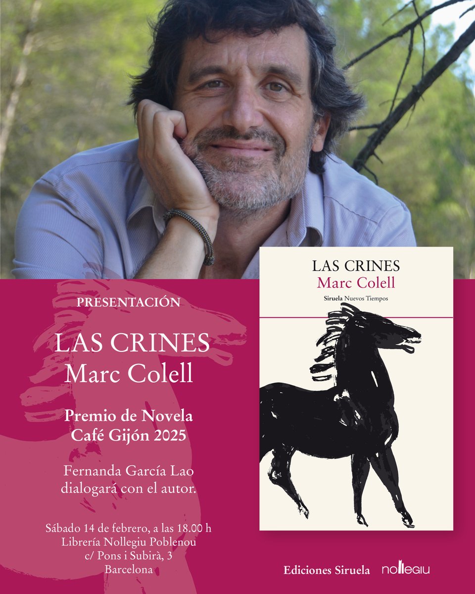 ¡LAS CRINES viaja a #Barcelona!

<a href="/MarcColell5/">Marc Colell</a> presenta la novela ganadora del #PremioCaféGijón 2025.
🗓️ 14/02, 18 h. 📍 Librería <a href="/Nollegiu/">Nollegiu</a> 

sl1nk.com/7bPVI