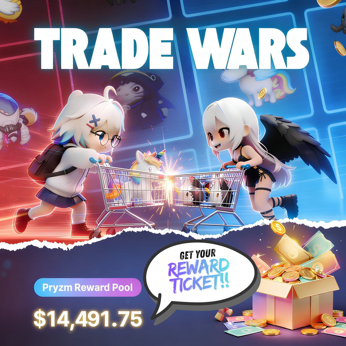 📈Trade War is NOW LIVE!
Trade and Get Your Reward Ticket!
Become the owner of the reward pool.

No spectators.
Only traders who take action.

🏆 Top Traders
🎟 Reward Tickets on the line
🔥 Only volume matters!

👉 app.pryzm.gg/quests/trading…