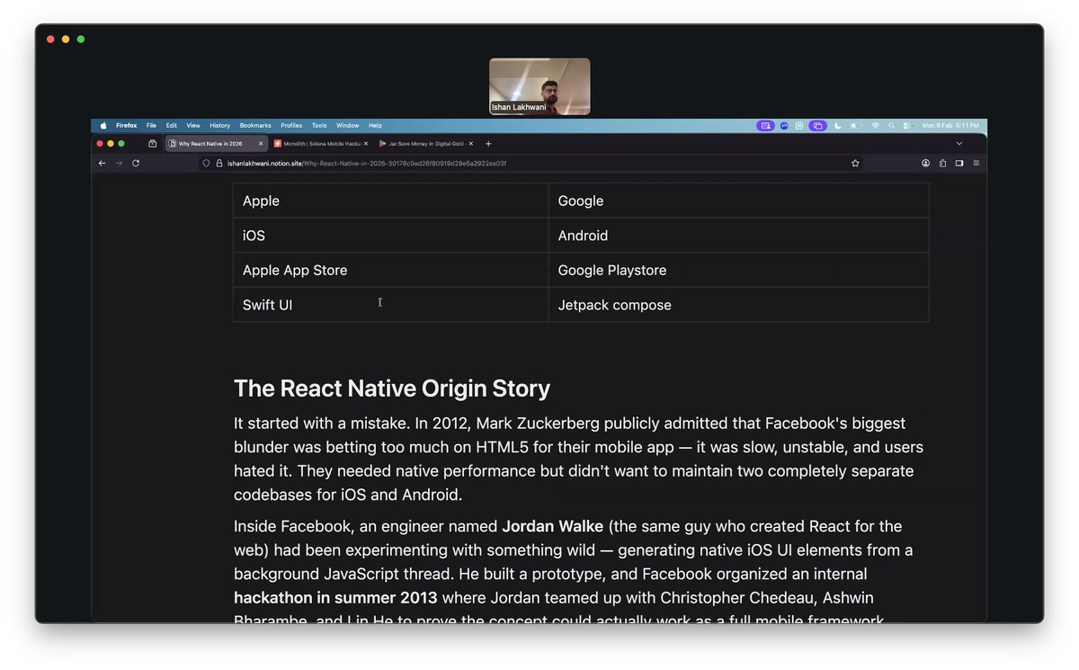 It's Day 1 of learning <a href="/reactnative/">React Native</a> from <a href="/bluntbrain/">ishan</a>  .