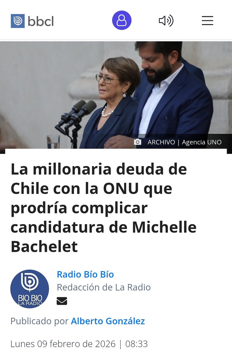 #URGENTE La millonaria deuda de Chile con la ONU asciende a casi 10 MILLONES DE DÓLARES, esto  podría transformarse en un obstáculo para las aspiraciones de Michelle Bachelet... UN GASTO INNECESARIO PARA UN CLUB DE APITUTADOS (#osorno Uffff #IncendiosForestales #Ruta5 Tohá, Kast)